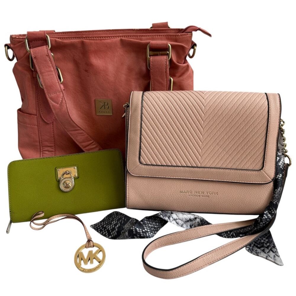 Lot Of Assorted Michael Kors Kaboo Marc New York Bags Wallet AS IS For Crafts